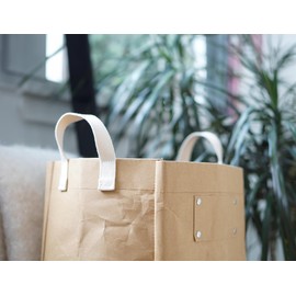 Deeablo New York Sustainable Reusable, Highly Versatile, Washable Paper Bag for Recycling, Multipurpose Recycling Basket, Recycling Bag, Laundry Basket (Brown)