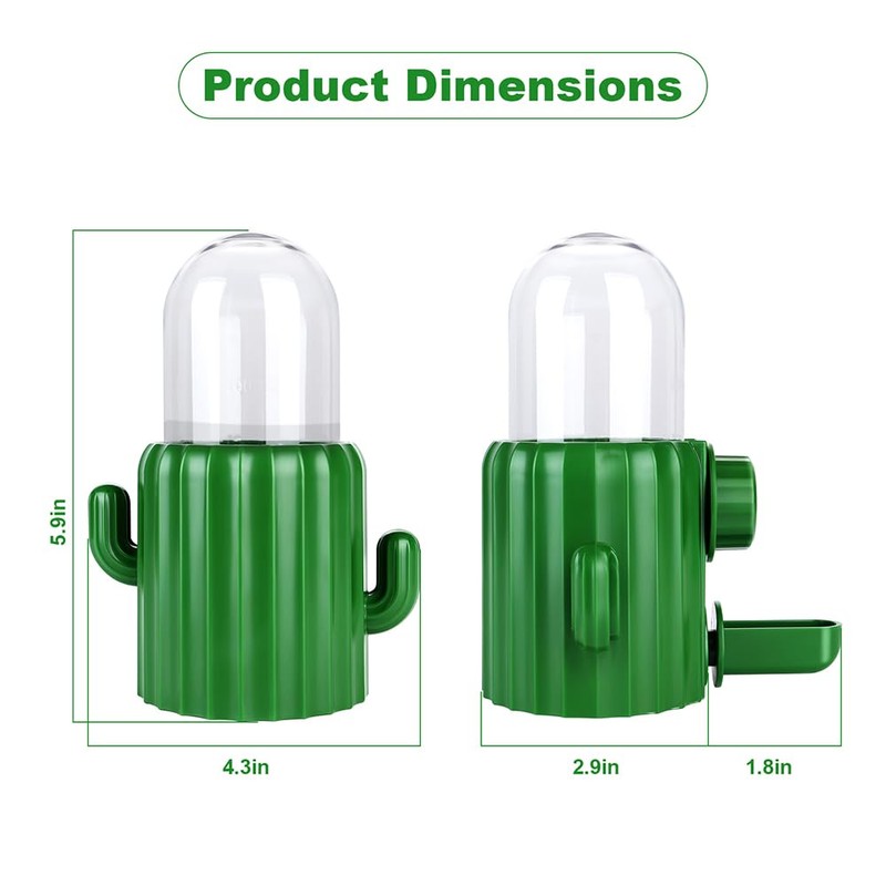Automatic Bird Cage Water Dispenser - Cactus No-Spill Feeder for