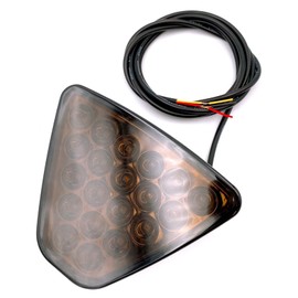 Meliore F1 Style LED Back Fog Lamp Light, 12 V, 20 Routes, Flashing, General Purpose, Center Rear Lens, Thin, Brake, Smoke, Interlocking Light, Hanger, Slash, Muffler (Smoke)