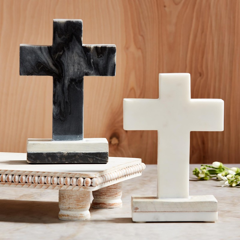 THINGS REMEMBERED Gray Marble and Wood Cross