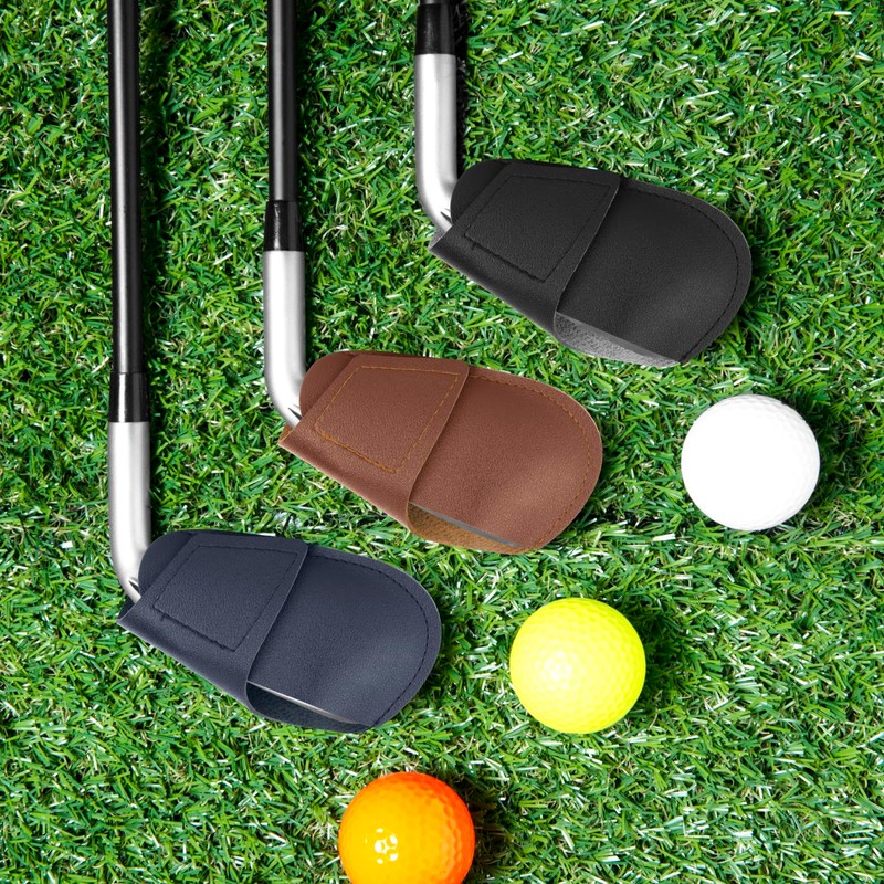 Easecos 6 Pcs Golf Iron Head Covers, PU Leather Golf
