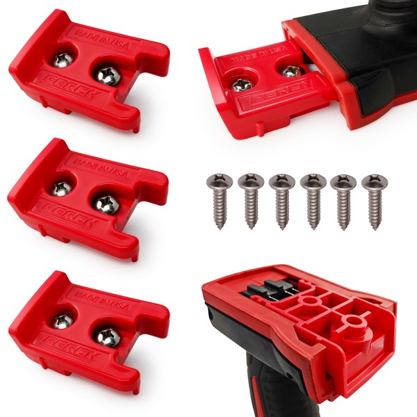 PERCH Tools Organization for Milwaukee M18 18v Tools (3pc) | Made in USA | Patented Snap-Fit Locks Tools into Place | Hardware Included | Strongest Milwaukee Tool Mount