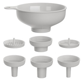 BALIWELL Wide Mouth Kitchen Funnel, Food Grade Plastic Cooking Canning Funnel with 4 Sizes Spouts for Filling Wide and Regular Mason Jars, Spray Dropper Oil Bottle Jug Spices Shampoo Sauce