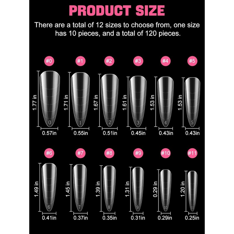 EBANKU 120P Dual Nail Forms System Dual Tips Nails with