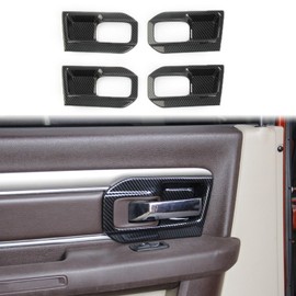 Carbon Fiber Interior Door Handle Bowl Cover Trim for 2014-2018 RAM 1500 2500 3500