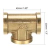 sourcing map Brass Tee Pipe Fitting 1/2 PT Female Thread