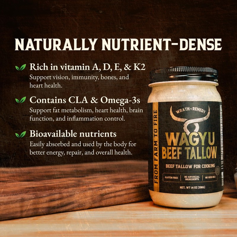 Wagyu Beef Tallow for Cooking (14 oz - Pack of