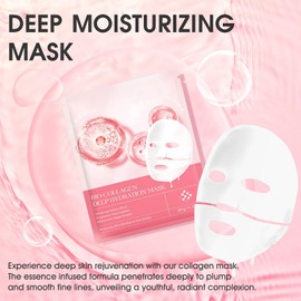 Allony Kollagen Boosting Maske,Collagen Mask,Anti-Falten Lifting Overnight Gesichtsmaske,Minimiert die Poren,Reduziert Feine Linien und Faltenmit,Koreanische Gesichtsmask für Alle Hauttypen 4 Stück
