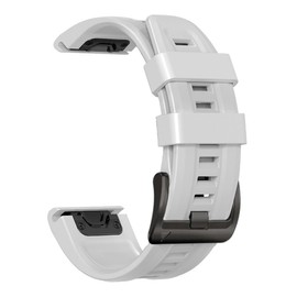 26mm Watch Band for Garmin Fenix 7X/Fenix 6X/Fenix/5X/Fenix 3/Fenix 3 HR, Soft Silicone Band Strap Wristband with Quick Fit for Garmin Smart Watch (White)