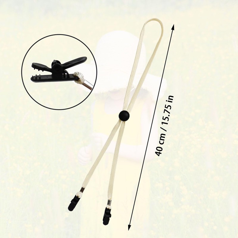 QHAJRYYC 5 Pcs Adjustable Hat Strap Clips, Hat Chin Cord,