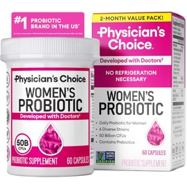 Physicians CHOICE Prebiticos y probiticos para mujeres - ProCran respaldado por la ciencia - Prebiticos orgnicos, 50 mil millones de UFC, D-Manosa y  