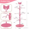 Hebaogugu Wine Glass Holder, Pink Bow Champagne Drink Tower Rack,