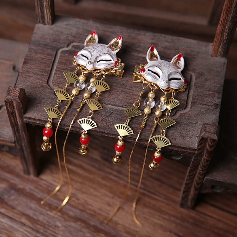 AiO JAPAN Hair Accessories, Set of 2, Fox, Hairpin Set,