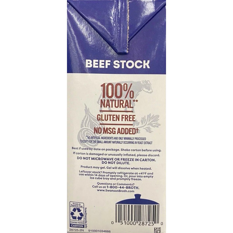SWANSON Beef Stock 100% Natural - Gluten Free 48 oz
