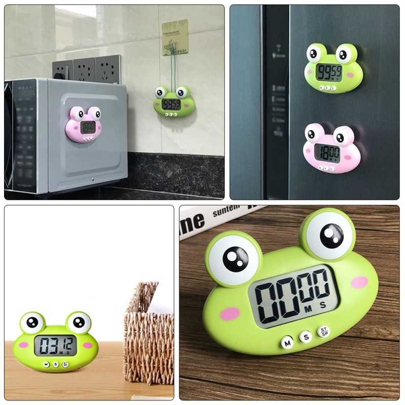 FELTECHELECTR Adorable Cartoon Timer Frog Household Countdown Clock Student Learning