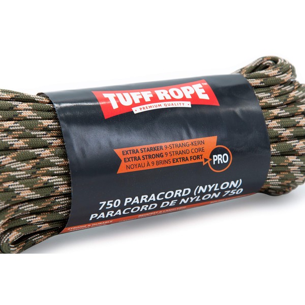 TUFF ROPE® Pro Paracord 750 (Nylon) Extra Strong Paracord Rope