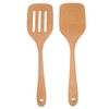 2Pcs Wooden Spatula Heat Resistant Light Weight Kitchen Cooking Utensils