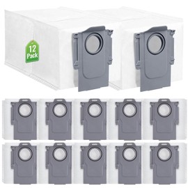 Chrostion - Paquete de 12 bolsas de polvo Q Revo para Roborock QV 35A/Qrevo S5V/Saros 10/10R/Qrevo/Q RevoS/Qrevo Pro/Plus/MaxV/Master/Curv S5X/Edge S5A/S8 MaxV/S8 Max Ultra Robot Aspirador, 3.5L Gran