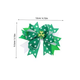 Baluue Cute Shamrock Hair Clips for Patrick's Day Multi-layer Bow Barrette Accessories for Boys and Girls Lightweight and Comfortable for Irish Festival Celebrations