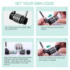 ORIA 4 Digit Combination Padlock, Long Shackle Padlocks with 5mm