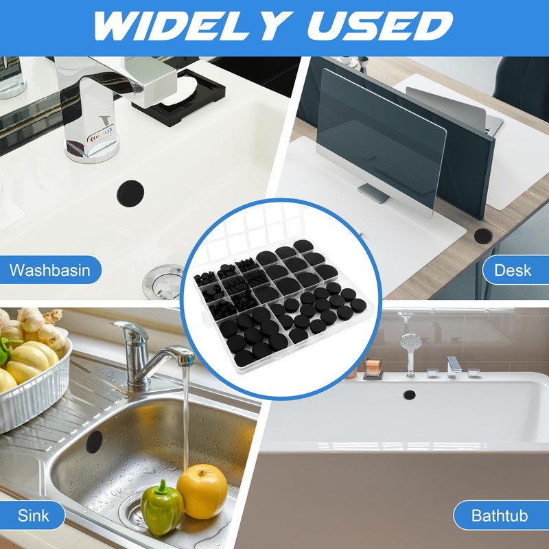 135 PCS Rubber Plugs for Round Holes, Anglecai 8 Size