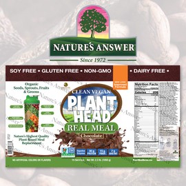 Genceutic Naturals Plant Head Real Meal Dietary Supplement, Chocolate, 2.3 Pound