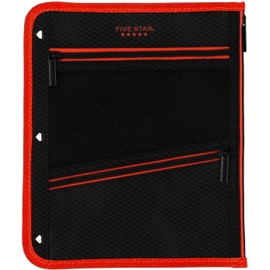 Five Star Pencil Pouch, Pen Case, 3-Pocket Zipper Pouch, Fits 3-Ring Binder, Random Color Shipped, 1 Count (50642)