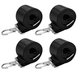 Amadget 4 PCS Adjustable Bimini Boat Top Strap Loops Single Snap Hook 28"~60" Boat Awning Marine Webbing Hardware