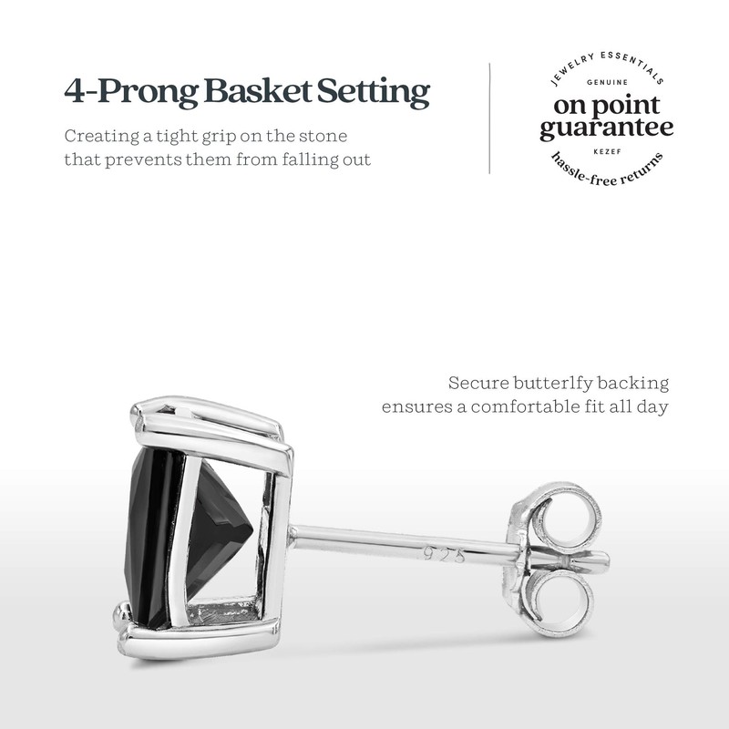 Yellow Gold Plated Sterling Silver Radiant Princess Square Cut Black