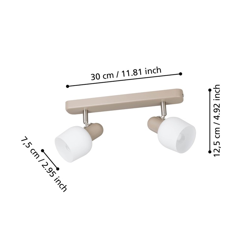 EGLO Corato 900715 Spotlight Steel Sand-Coloured Matt Nickel E14 2