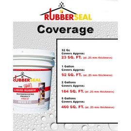 Rubberseal Liquid Rubber Waterproofing and Protective Coating - Roll On WHITE (32 ounces)