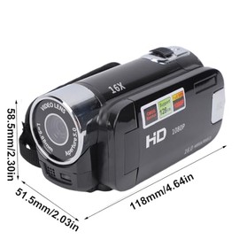 POCREATION Video de videocompla, grabadora de cmara de vlogging porttil Full HD Rotacin 16x Video de videocomisin Digital de Alta definicin Cmara DV  