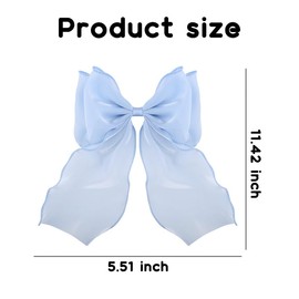 Blue Long Tail Hair Bow for Women Girls Bow Hair Accessories Clips for Thick Fine Hair Bowknot Bow Knot Hair Clip Large Big Hair Slides for Women Girls Hair Bow Decorations Ribbon Bows for Hair