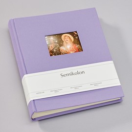 Semikolon 369969 Photo Album Medium Finestra – 21.6 x 25.5 cm – 80 Pages Cream for 160 Photos – Lilac Silk Purple