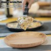 Round Wood Tea Tray Sushi Snacks Fruits Serving Plate Dish