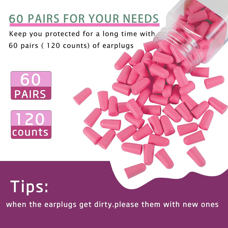EXGOX Super Soft Foam Earplugs, 38 dB Highest SNR, 60