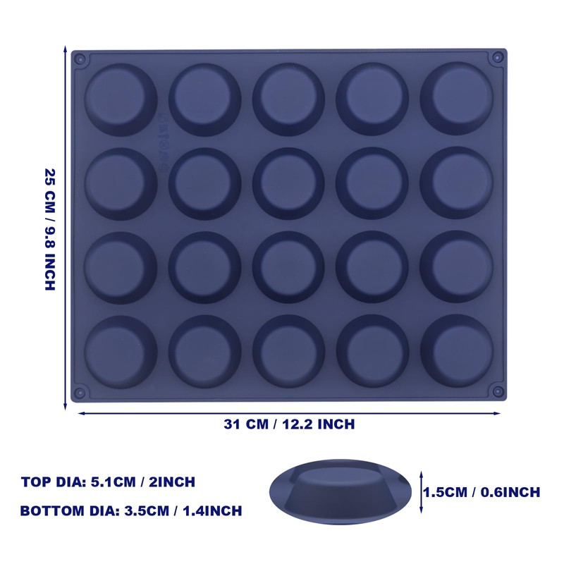 VOIRBLEU Silicone Tart Mold for Baking, Mini Tart Pan, 2