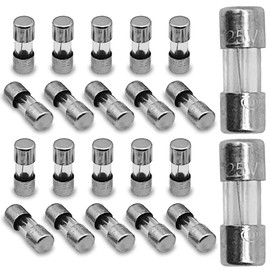 Mini Fuse F5AL125V 3.6x10mm 5A 5amp 125V 0.14x0.39 Inch Pack of 20 Fast-Blow Glass Fuses Replacement for Outdoor Light String Xmas Lights Fan