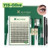 Extensiones De Pestañas Jade Olive Mixta Gruesa Natural Espesor 0.07