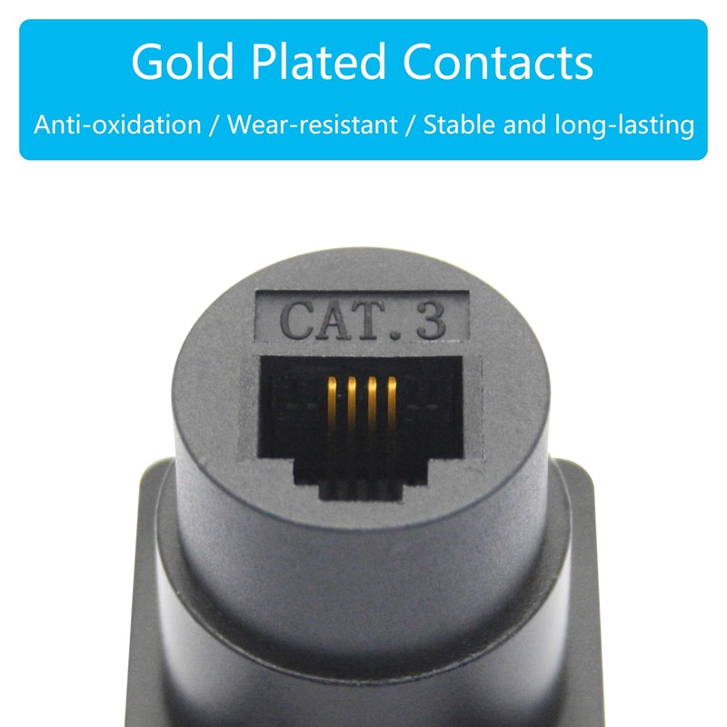 2Pcs RJ11 6P4C Panel Mount Telephone Socket,D-Type RJ11 Cat3 Female