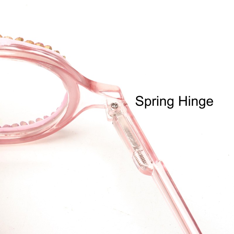 bullabulling Retro Round Diamond Reading Glasses for Women Stylish Bling