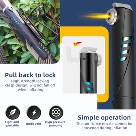 Bike Pump,Compact Lightweight Bicycle Pump Needle - Portable Tire Inflation Tool for Universal Presta and Schrader Valve,Essential Cycling Gear and Bike Accessories for Outdoor Sports (Green)