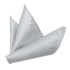 DonDon Men's Pocket Square 21 x 21 cm Dimensionally Stable and Adjustable for Celebrations, Multi-Colour, silver