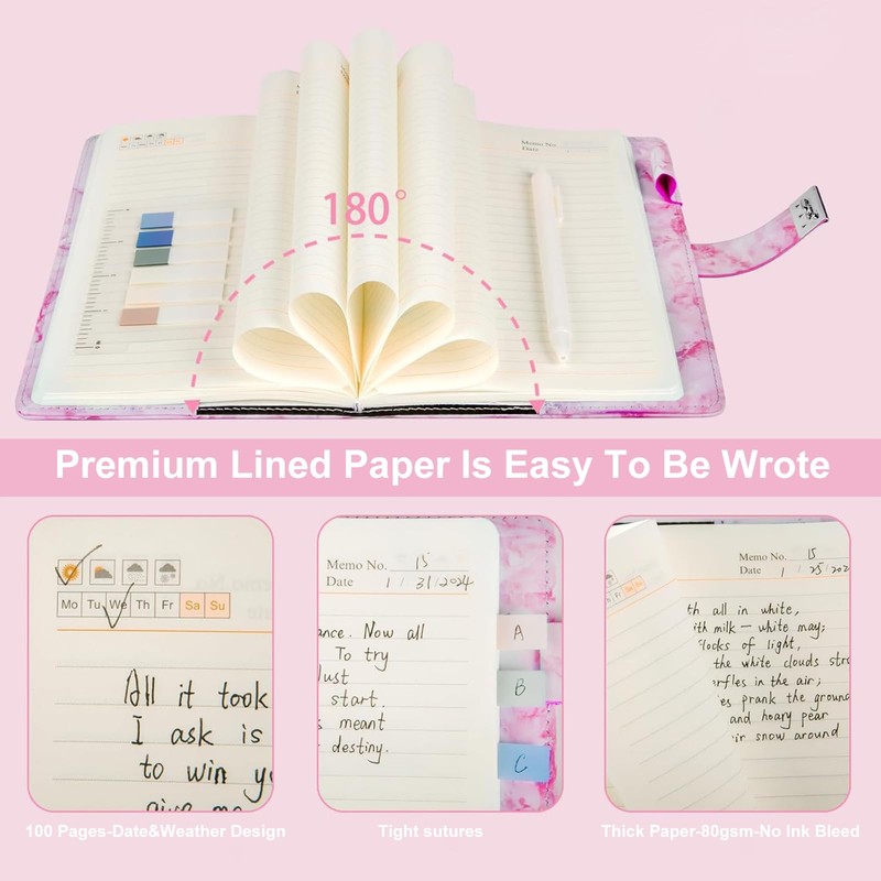 BDHYYM Diary with Lock for Girls, Diary Notebook with Pen