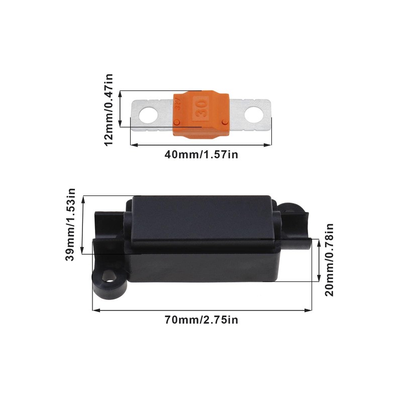 VGOL 2PCS Midi Fuse Holders & 2PCS 30Amp Midi Fuses