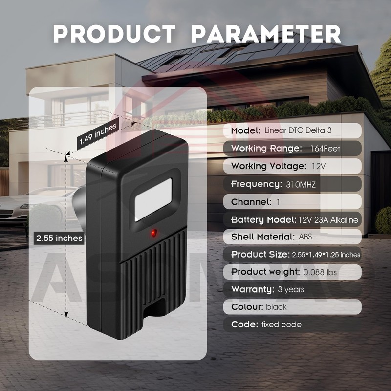 2 for Linear DTC Delta 3 Garage Door Remote 8