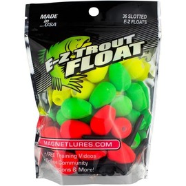Trout Floats - 36 Easy to Adjust Slotted Fishing Bobbers - Freshwater and Saltwater Teardrop Fishing Strike Indicators - Made in The USA by Leland's Lures - Ultra-Responsive Floats - Size: 36 pack