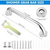 2pcs Shower Grab Rails for Bathroom Door Handles,12" Bathroom Grab
