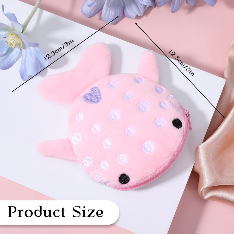 4PCS Whale Shark Coin Purse Cute Whale Shark Keychain Practical