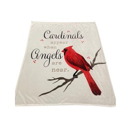 Regal Comfort Thick Faux Fur Throw Blanket-Warm & Soft - 1-Ply - Medium Weight - Living Room & Bedroom Decor - Great for a Bed, Chair, Sofa, & Couch - 50" x 60" - Cardinals Appear When Angels Are Near